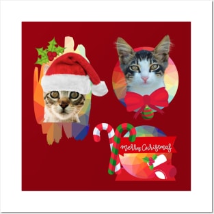 CHRISTMAS CAT STICKER Posters and Art